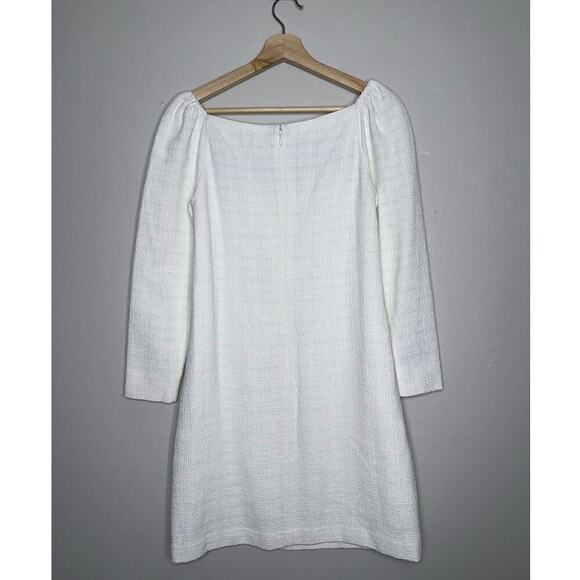 Veronica Beard Alona Tweed Mini Dress Ivory/White Size 2 Puff Sleeve Square Neck - Picture 6 of 8